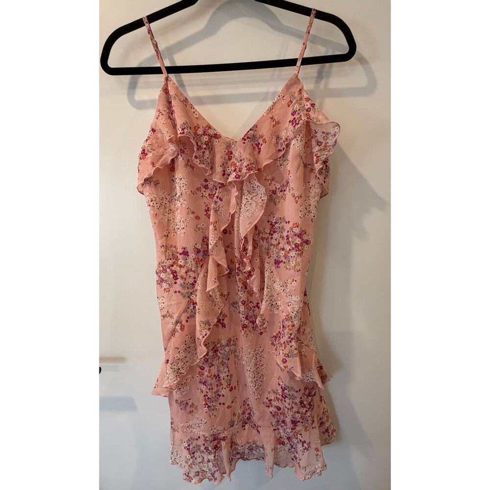 Altar'd State Romantic Rose Floral Ruffled Mini Adjustable Straps Womens Medium